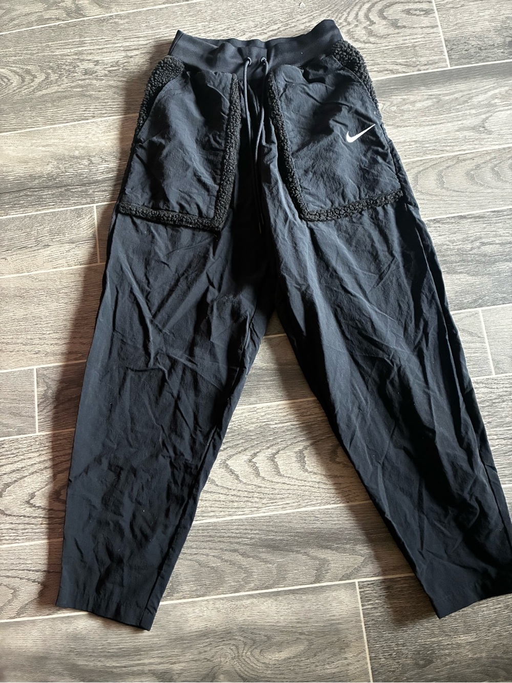 Nike Black Women's Track Joggers with Sherpa-Trim Pockets